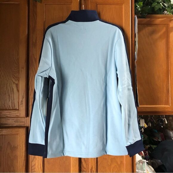 NWT Swet Tailor Stretch Microfleece Quarter Zip Striped Blue - L - Picture 6 of 10